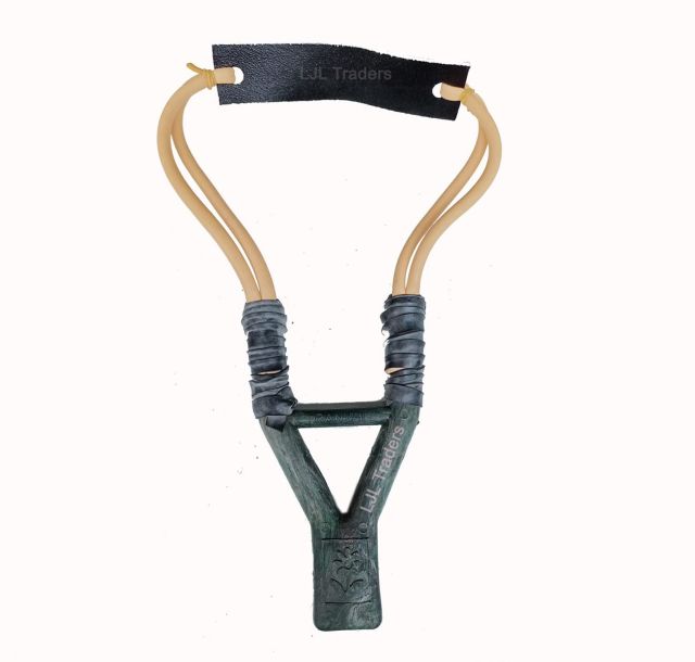 Slingshots / Gulel, Thettaali, Kavana Round Industrial Double Rubber, Ideal for Trekking & Camping, Made in India Product - 1 Piece