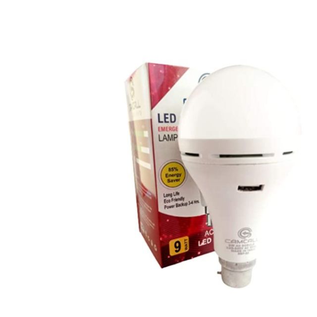 CAMCALL B22 9-Watt Emergency LED Bulb -AC DC bulb (White , CC9W1HPF)