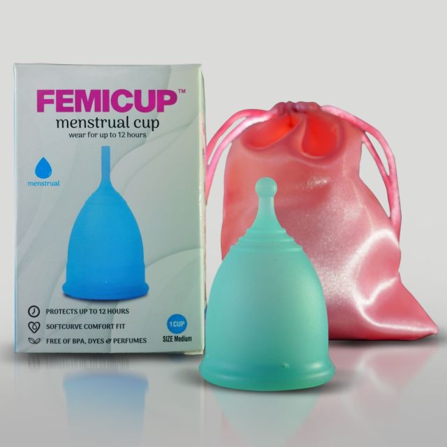FemiCup Menstrual Reusable Cups for Women, Odour/Infection/Rash Free, Leakage Proof, Made With Medical Grade Silicone (medium)