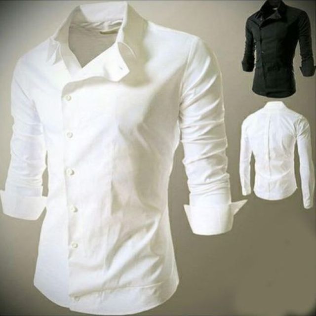 Plain Cotton Shirt - Mens Plain White