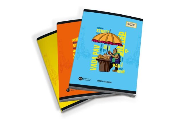 SHAPE Shape Notebook - A4 (29.7 cm * 20.4 cm), Single Line, 172 Pages ,Pack of 3