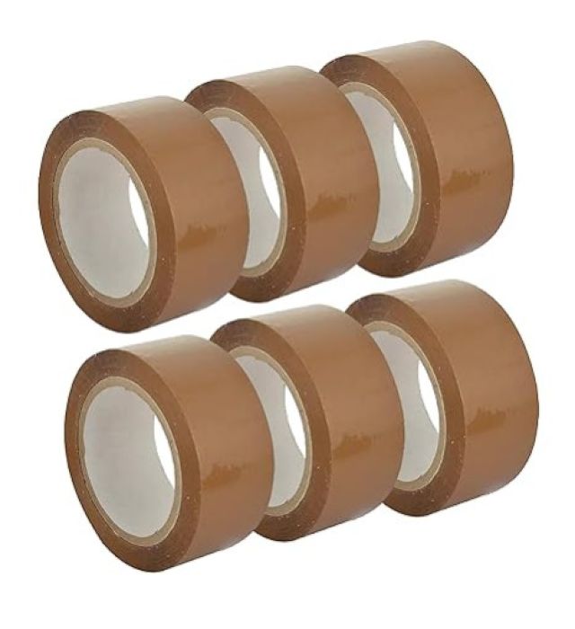 2 Inch Cello Tape | Self Adhesive Tapes | 150 Meter Length | High Strength | Combo Tapes | for Packaging, Decorating and DIY (Brown - 6 Tapes)