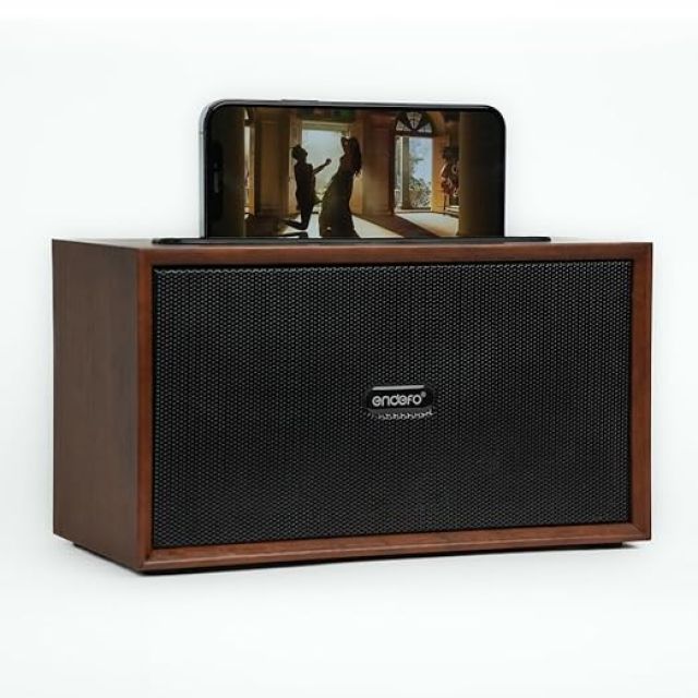 Endefo Entunz Glam,12W Wireless True Wooden Speaker, Stereo Sound, 6hrs Playback, Portable 12 W Bluetooth Speaker