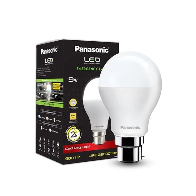 Panasonic 9W Rechargeable Emergency LED Bulb, B22 9W Inverter Bulb, Cool Day Light, Pack of 1